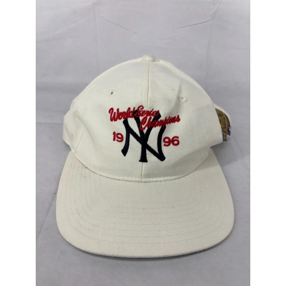 1996 New York Yankees New Era Hat Cap Mens White World Series Champions Medium